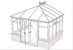 3600 x 3000 Edwardian Conservatory with Dwarf Wall